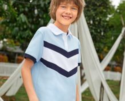 Boys 1PC Chevron Print Polo Shirt