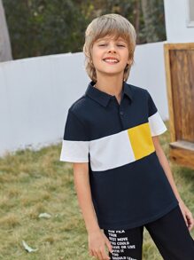Boys Colorblock Polo Shirt