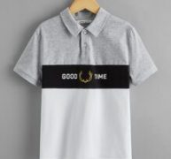 Boys Letter & Graphic Print Polo Shirt