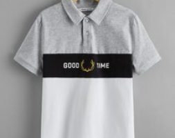 Boys Letter & Graphic Print Polo Shirt
