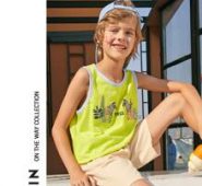 Boys Neon Yellow Zebra & Letter Embroidered Ringer Tank Top