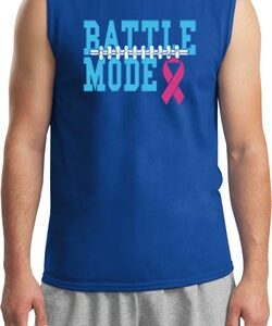 Breast Cancer Awareness Battle Mode Mens Muscle Shirt