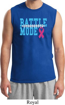 Breast Cancer Awareness Battle Mode Mens Muscle Shirt