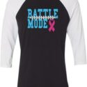 Breast Cancer Awareness Battle Mode Mens Raglan Shirt