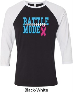 Breast Cancer Awareness Battle Mode Mens Raglan Shirt