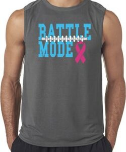 Breast Cancer Awareness Battle Mode Mens Sleeveless Shirt