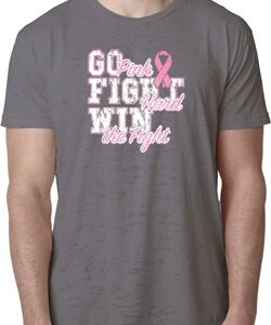 Breast Cancer Awareness Go Fight Win Mens Burnout Shirt