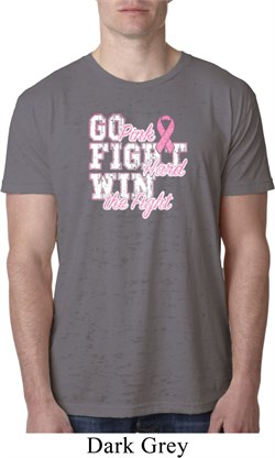 Breast Cancer Awareness Go Fight Win Mens Burnout Shirt