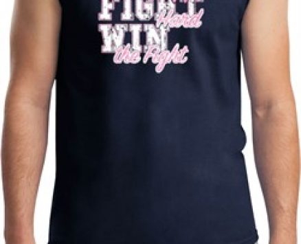 Breast Cancer Awareness Go Fight Win Mens Muscle Shirt