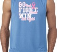 Breast Cancer Awareness Go Fight Win Mens Sleeveless Shirt