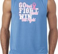 Breast Cancer Awareness Go Fight Win Mens Sleeveless Shirt