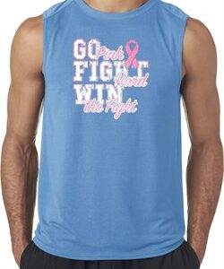 Breast Cancer Awareness Go Fight Win Mens Sleeveless Shirt