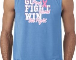 Breast Cancer Awareness Go Fight Win Mens Sleeveless Shirt