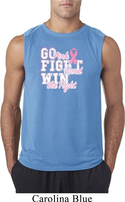 Breast Cancer Awareness Go Fight Win Mens Sleeveless Shirt