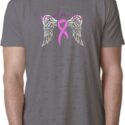 Breast Cancer Awareness Heaven Can Wait Mens Burnout Shirt