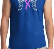 Breast Cancer Awareness Heaven Can Wait Mens Muscle Shirt