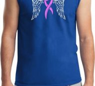 Breast Cancer Awareness Heaven Can Wait Mens Muscle Shirt
