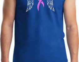 Breast Cancer Awareness Heaven Can Wait Mens Muscle Shirt