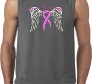 Breast Cancer Awareness Heaven Can Wait Mens Sleeveless Shirt