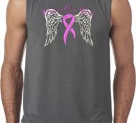 Breast Cancer Awareness Heaven Can Wait Mens Sleeveless Shirt