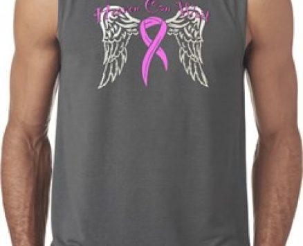 Breast Cancer Awareness Heaven Can Wait Mens Sleeveless Shirt