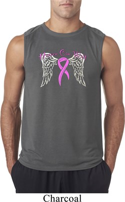 Breast Cancer Awareness Heaven Can Wait Mens Sleeveless Shirt