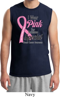 Breast Cancer Awareness Pink For Someone Special Mens Muscle Shirt