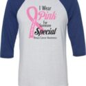 Breast Cancer Awareness Pink For Someone Special Mens Raglan Shirt