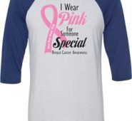 Breast Cancer Awareness Pink For Someone Special Mens Raglan Shirt
