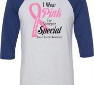Breast Cancer Awareness Pink For Someone Special Mens Raglan Shirt