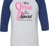 Breast Cancer Awareness Pink For Someone Special Mens Raglan Shirt
