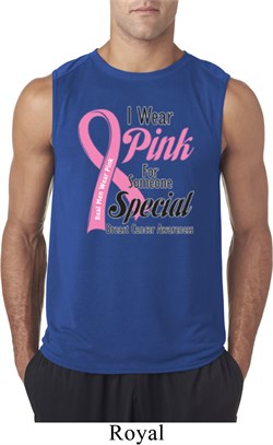 Breast Cancer Awareness Pink For Someone Special Mens Sleeveless Shirt