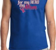 Breast Cancer Awareness Pink for My Hero Mens Muscle Shirt