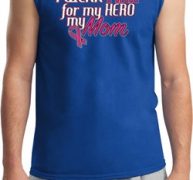 Breast Cancer Awareness Pink for My Hero Mens Muscle Shirt