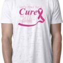 Breast Cancer Awareness Pray for a Cure Mens Burnout Shirt