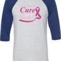 Breast Cancer Awareness Pray for a Cure Mens Raglan Shirt