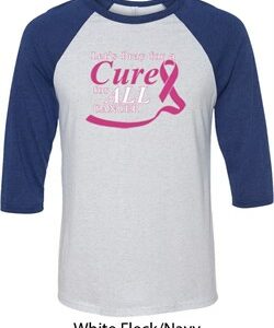 Breast Cancer Awareness Pray for a Cure Mens Raglan Shirt