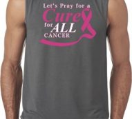 Breast Cancer Awareness Pray for a Cure Mens Sleeveless Shirt