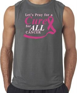 Breast Cancer Awareness Pray for a Cure Mens Sleeveless Shirt