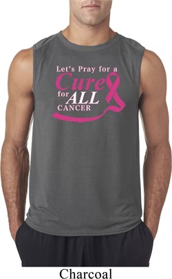 Breast Cancer Awareness Pray for a Cure Mens Sleeveless Shirt