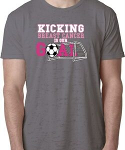 Breast Cancer Kicking Breast Cancer is Our Goal Mens Burnout Shirt