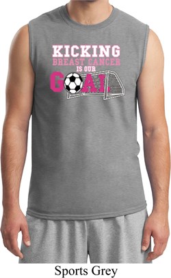 Breast Cancer Kicking Breast Cancer is Our Goal Mens Muscle Shirt