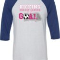 Breast Cancer Kicking Breast Cancer is Our Goal Mens Raglan Shirt