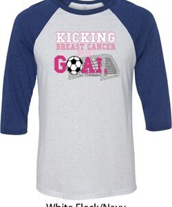 Breast Cancer Kicking Breast Cancer is Our Goal Mens Raglan Shirt