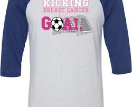 Breast Cancer Kicking Breast Cancer is Our Goal Mens Raglan Shirt