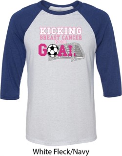 Breast Cancer Kicking Breast Cancer is Our Goal Mens Raglan Shirt