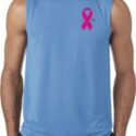 Breast Cancer Pink Ribbon Pin Pocket Print Mens Sleeveless Shirt