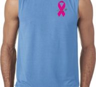 Breast Cancer Pink Ribbon Pin Pocket Print Mens Sleeveless Shirt