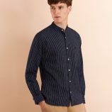 Brooks Brothers Men’s Checked Indigo Band Collar Sport Shirt