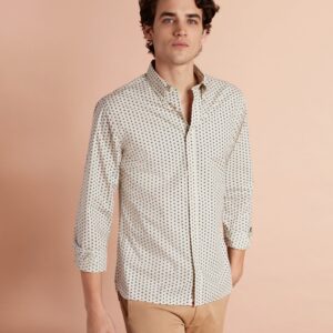 Brooks Brothers Men's Geometric-Print Poplin Sport Shirt